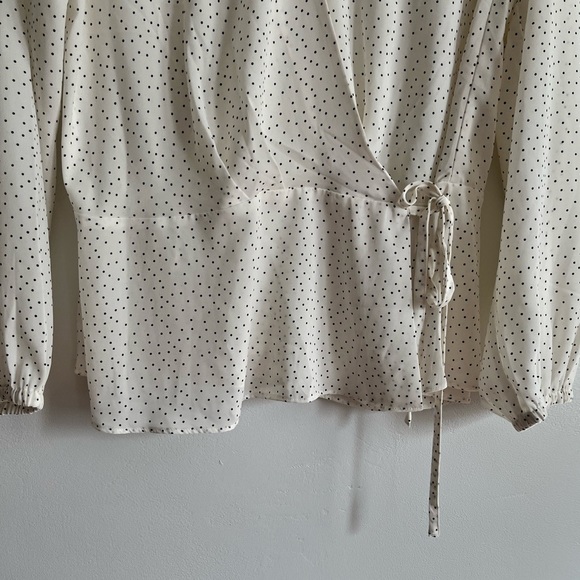Banana Republic Polka Dot Long Sleeve Wrap Blouse - Picture 3 of 8
